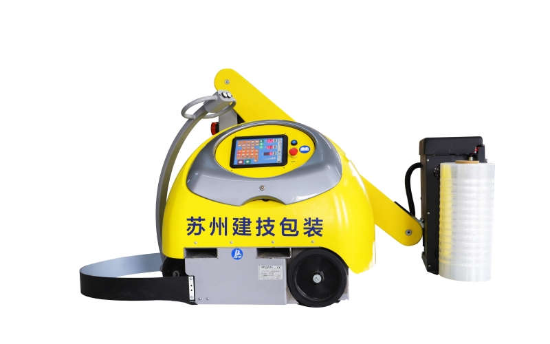 蘇州建技：小黃人纏繞機(jī)多場(chǎng)景應(yīng)用，市面上90%的托盤都可適用，節(jié)約時(shí)間節(jié)約成本
