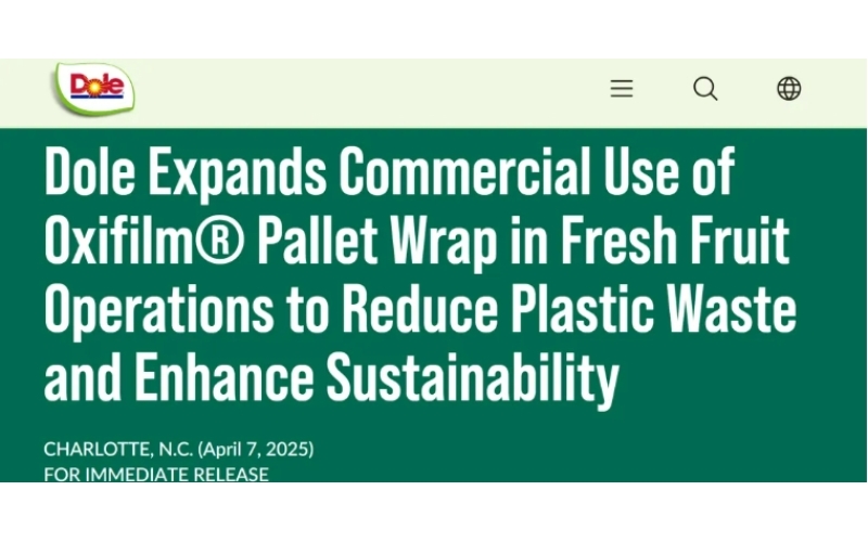 Dole全面導入呼吸纏繞膜，年減塑68萬公斤！